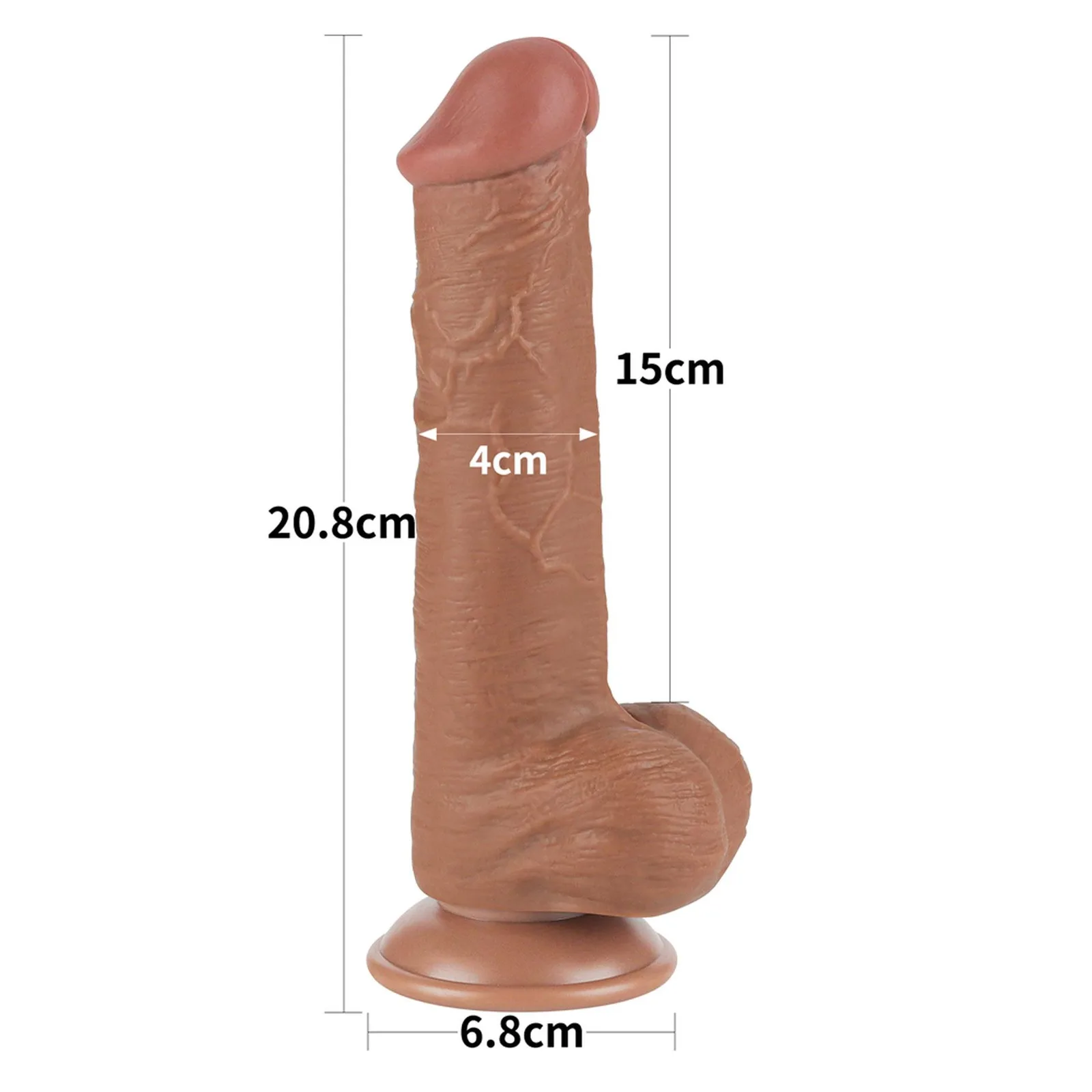 Lovetoy 8" Sliding Skin Dual Layer Dong Brown