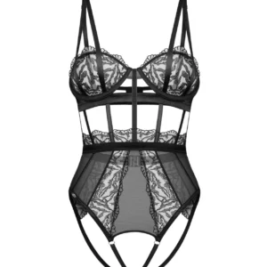 Obsessive Hersis Open-Front Bodysuit S/M