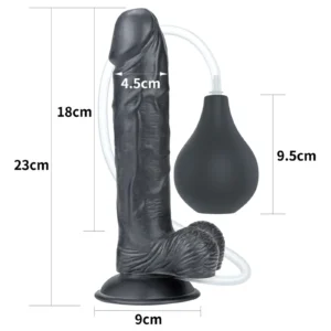 LoveToy 9'' Squirt Extreme Dildo – Black