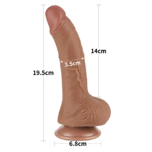 Lovetoy 7.5" Sliding Skin Dual Layer Dong Brown