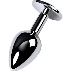 Metal by TOYFA Silver Anal Plug with Topaz-Coloured Gem