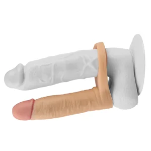 Lovetoy Ultra Soft Double 5.8" Strap-On Anal Dildo with Penis Ring