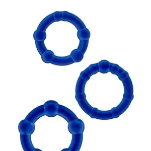 Blush Stay Hard Beaded Cockrings Blue