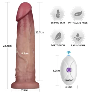 Lovetoy Vibrating Sliding Skin Pro II 9" Dual-Layer Silicone Dong with Remote