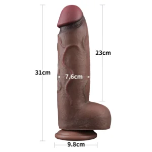 LoveToy Dual Layered Silicone Dildo XXL 31 cm