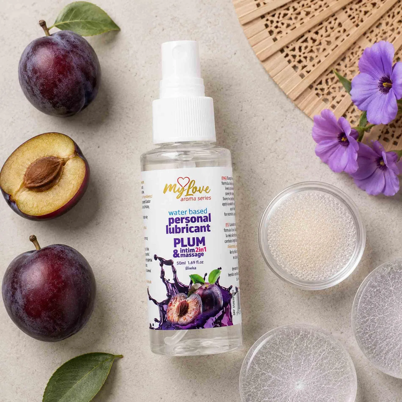 MyLove Aroma Series Intim&Massage 2-in-1 Plum Water-Based Lubricant, 50 ml