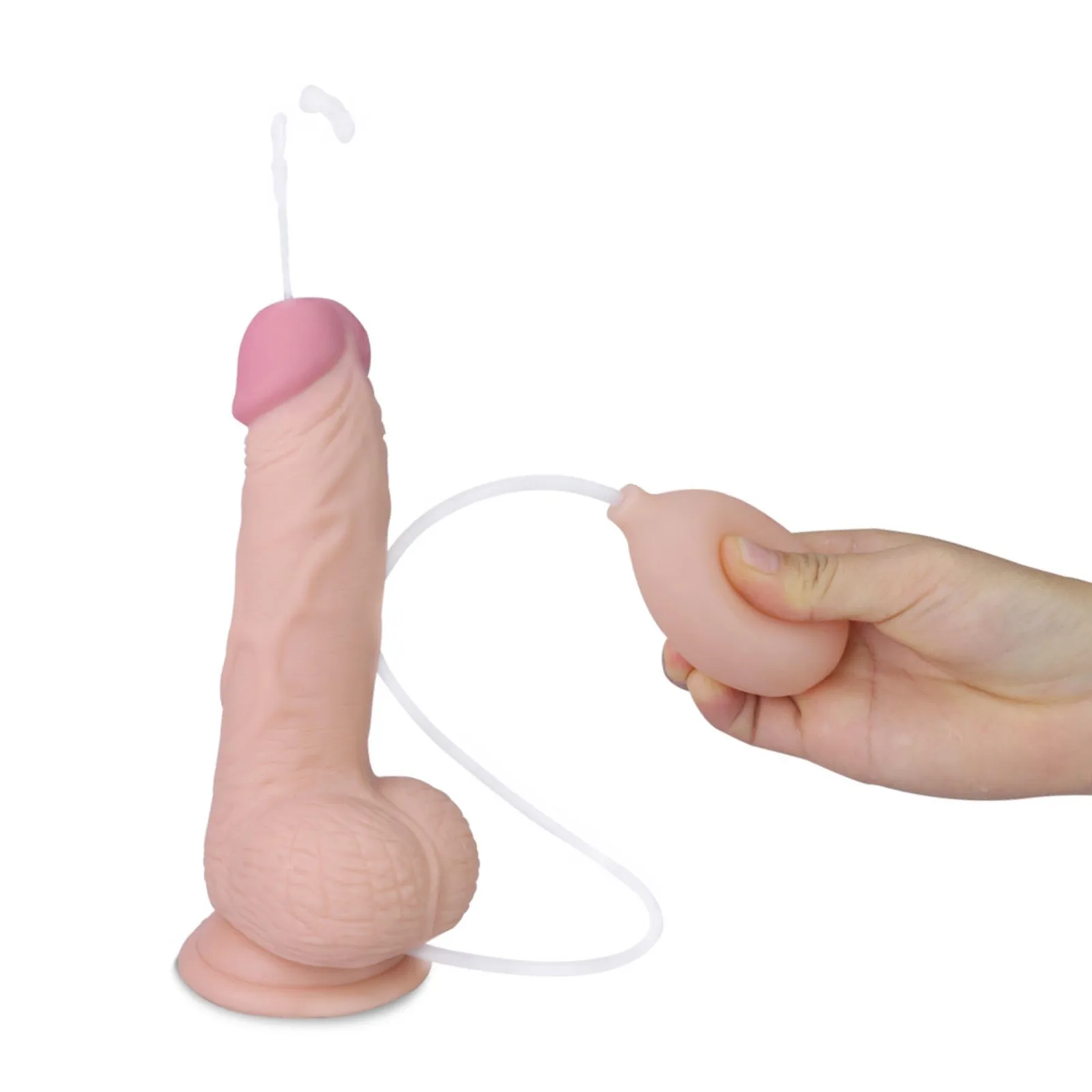 Lovetoy 8" Soft Ejaculation Cock with Ball – Realistic TPE Dildo