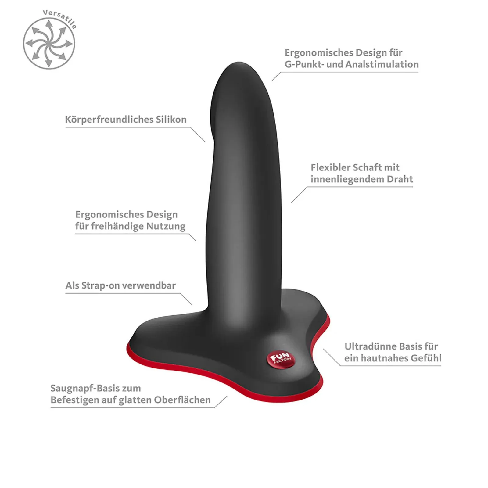 Fun Factory Limba Flex S Black Flexible Dildo
