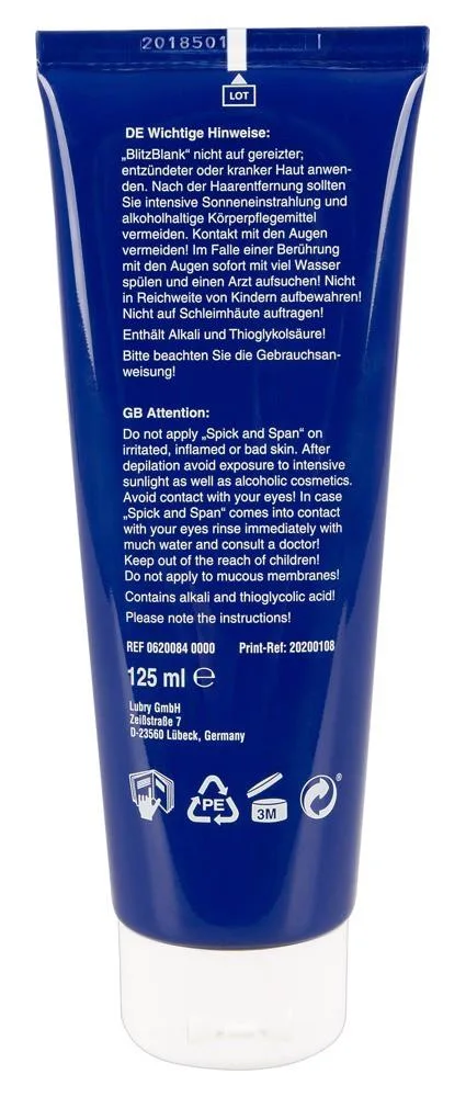 BlitzBlank Hair Removal Cream 125 ml