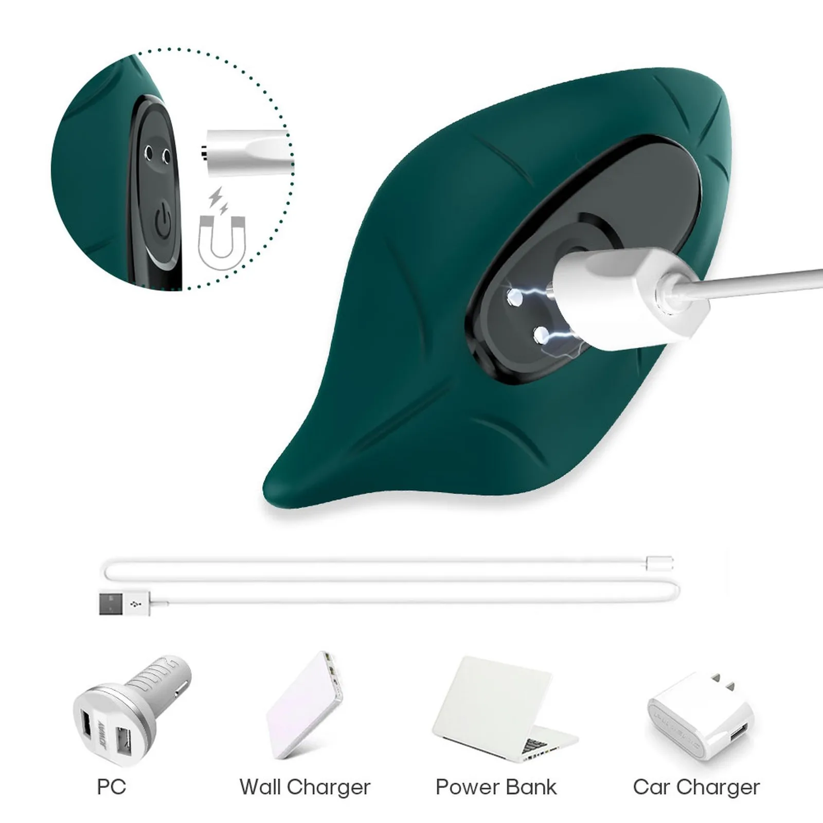 B - Series Joy Leavess Green Mini Vibrator with 9 Vibration Functions