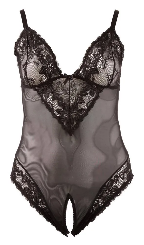 Cottelli CURVES Crotchless Bodysuit 2XL — Open-Bust Bodysuit