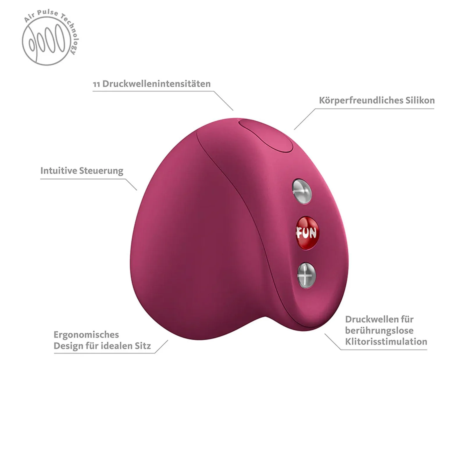 Fun Factory Mea Clitoral Air-Pulse Stimulator – Wine Red