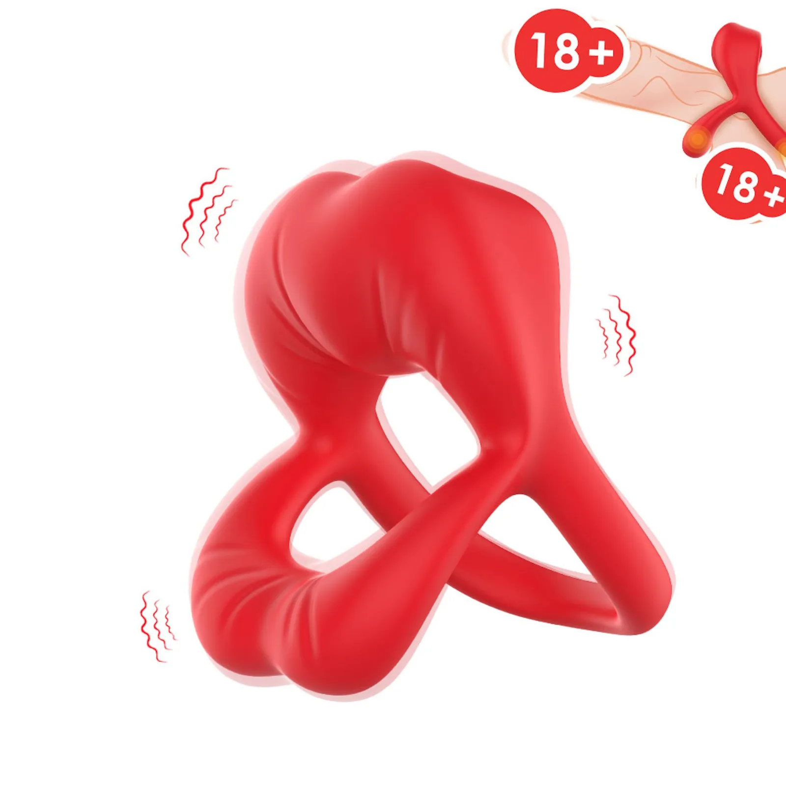 B - Series Joy Big Mouth Red Vibrating Ring