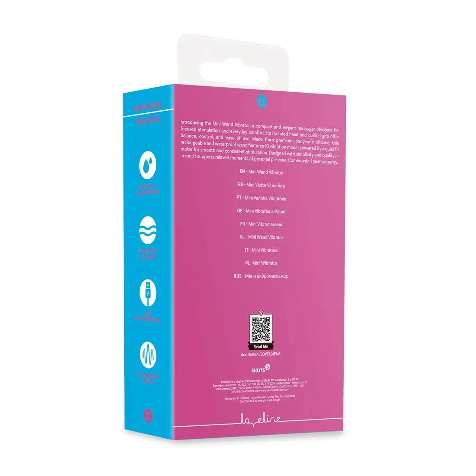 Loveline Mini Wand Vibrator in Pink