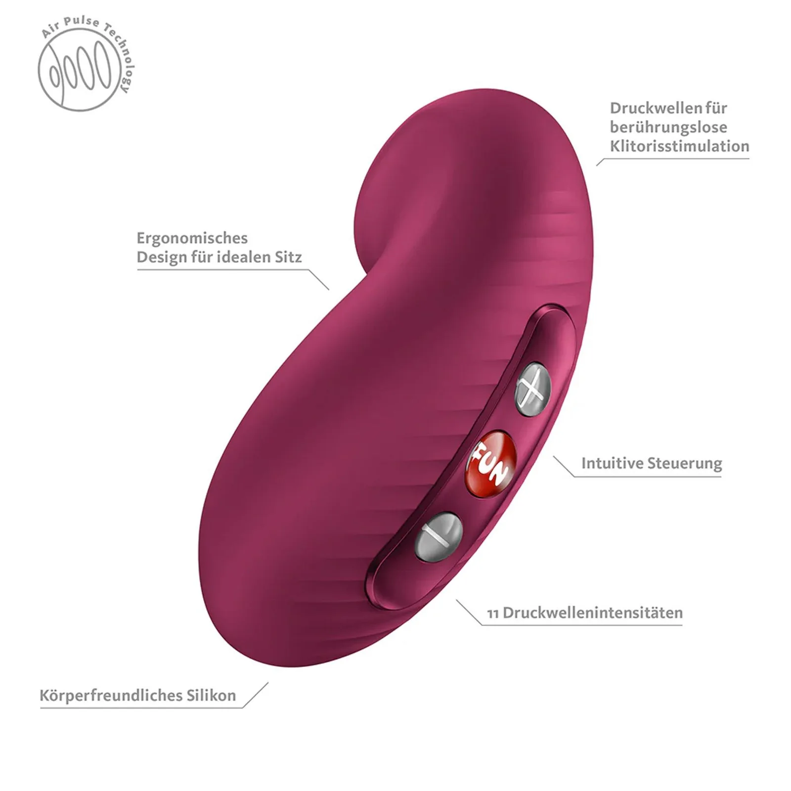 Fun Factory Desire Air-Pulse Clitoral Stimulator – Wine Red