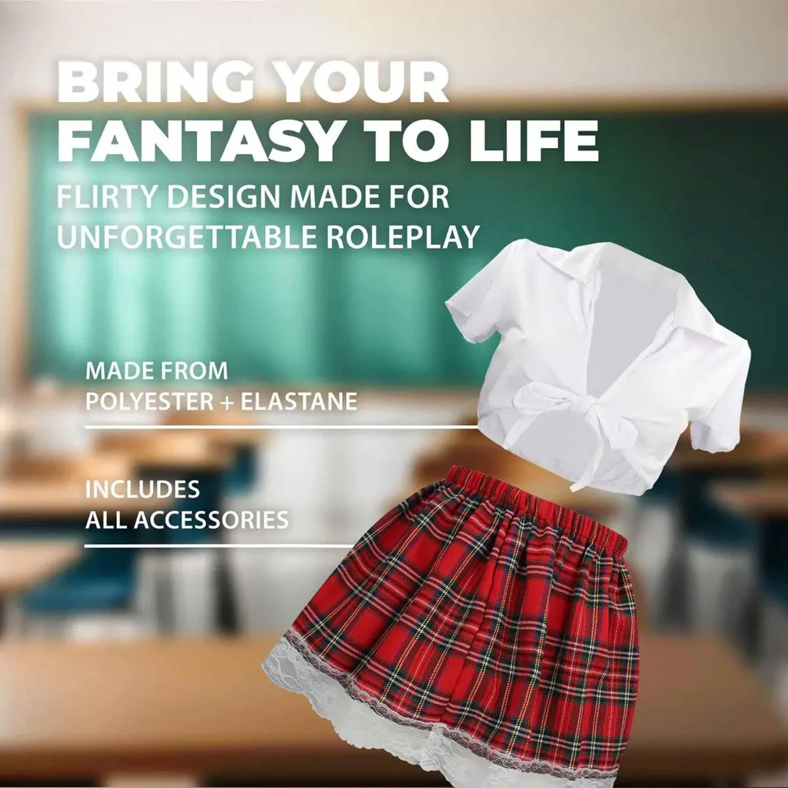 S-Line Schoolgirl Costume S/M in White