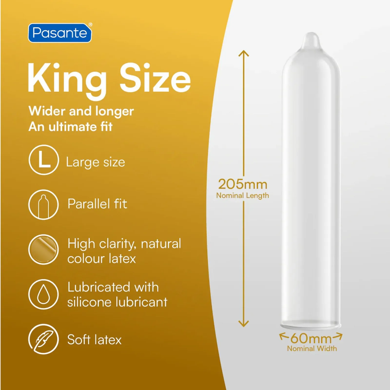 Pasante King Size Condoms, 3 Pack