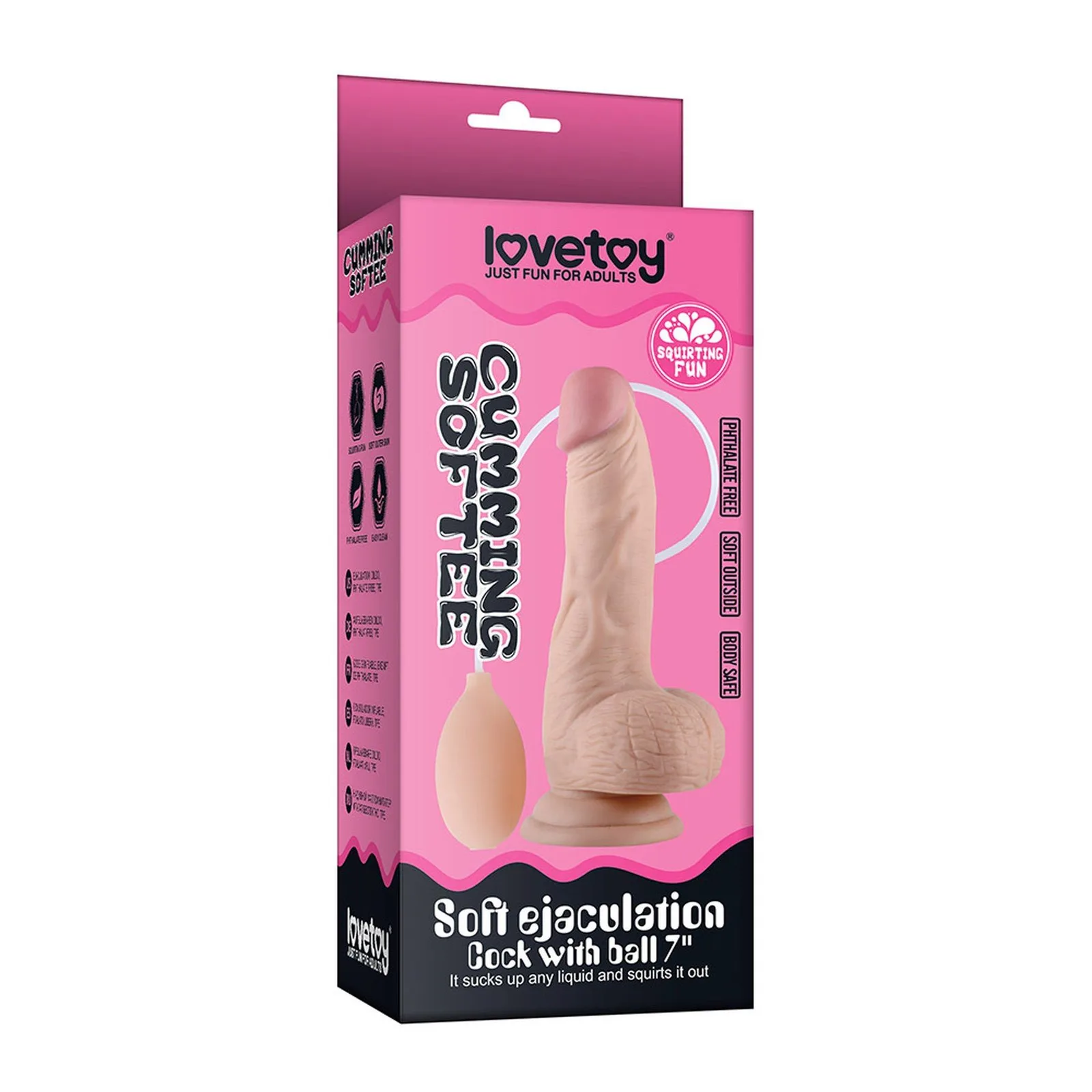 Lovetoy 8" Soft Ejaculation Cock with Ball – Realistic TPE Dildo
