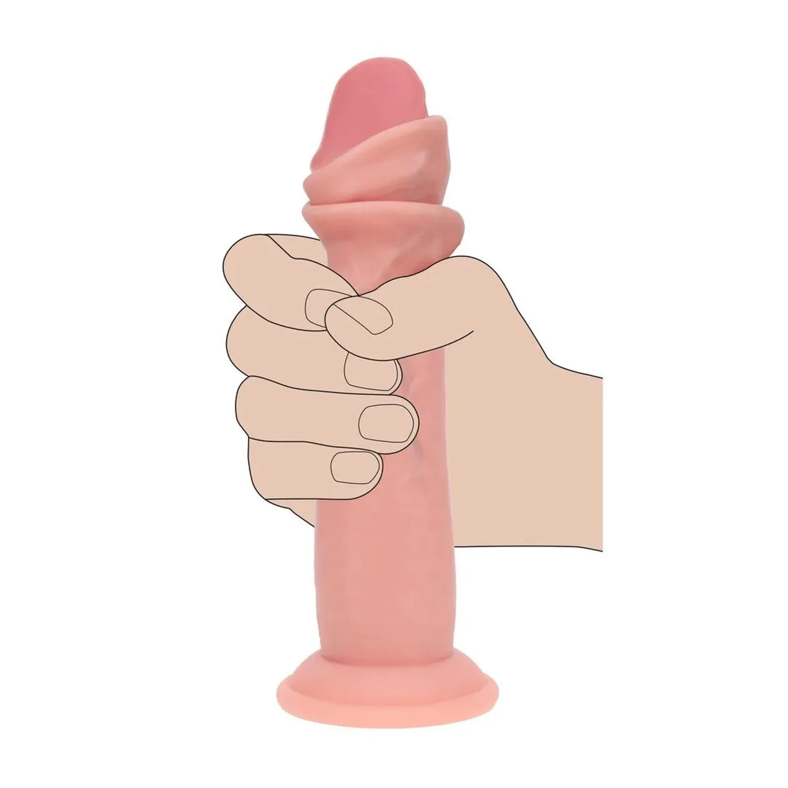 RealRock Dual Density Sliding Skin Dildo 18.5 cm with Moving Silicone Layer