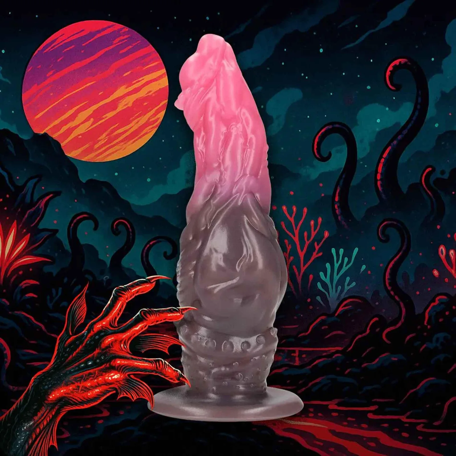 Fiction Cocks Hellspawn Silicone Fantasy Dildo – Red and Black