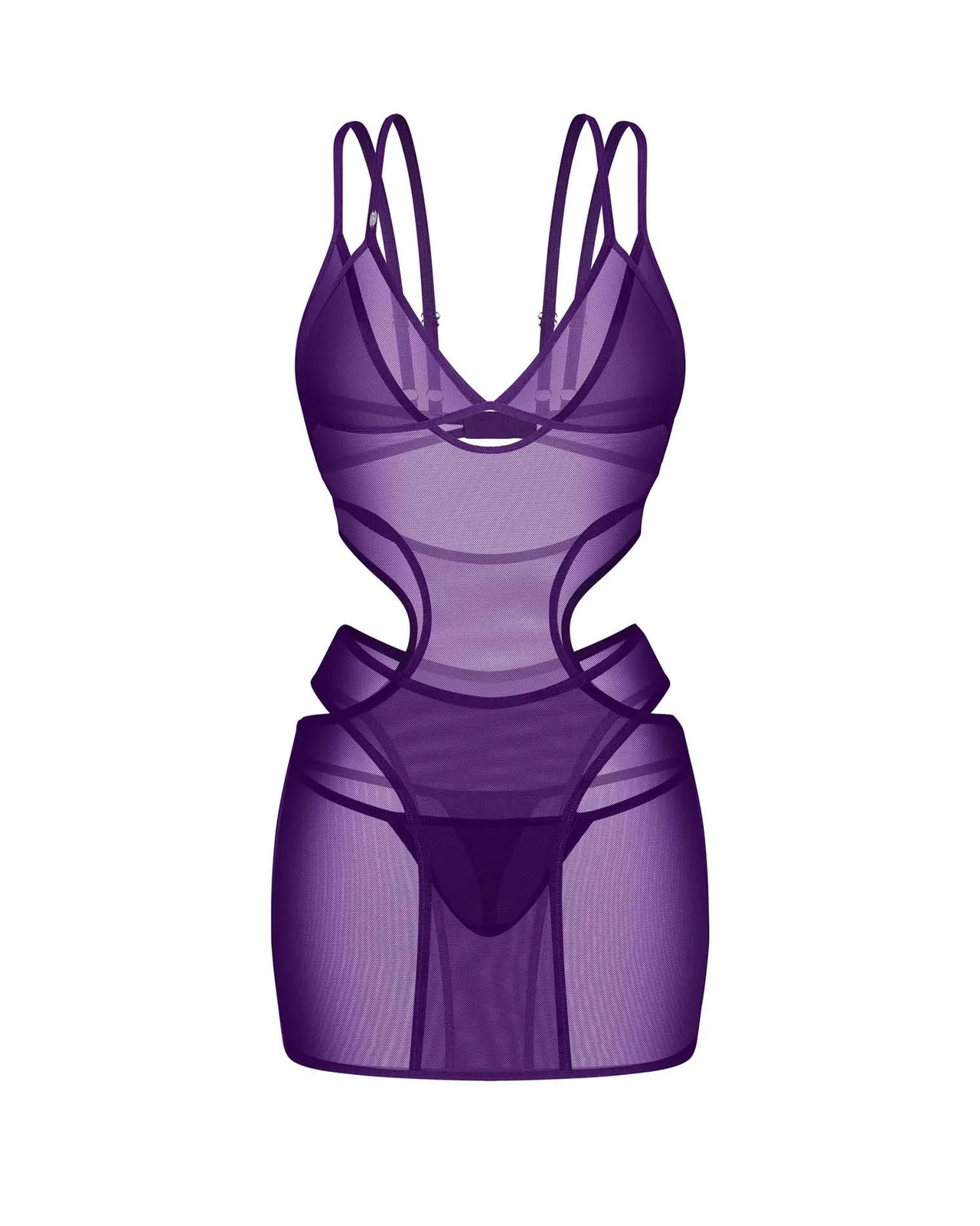 Obsessive Vibres Purple Dress and Thong Set, S/M