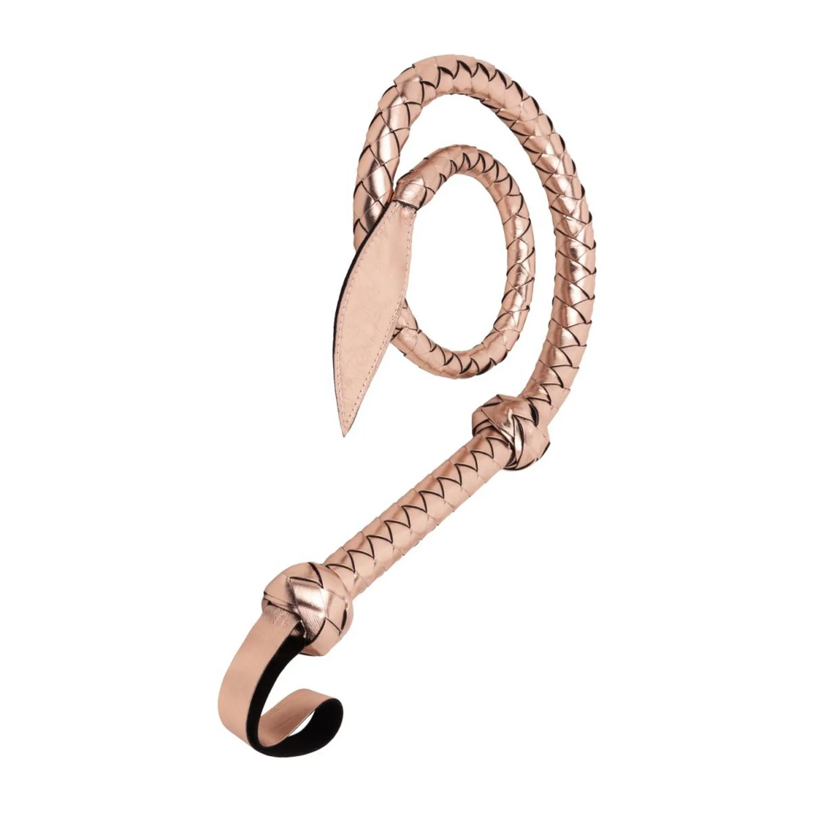 Rosy Gold Braided Bull Whip BDSM Accessory