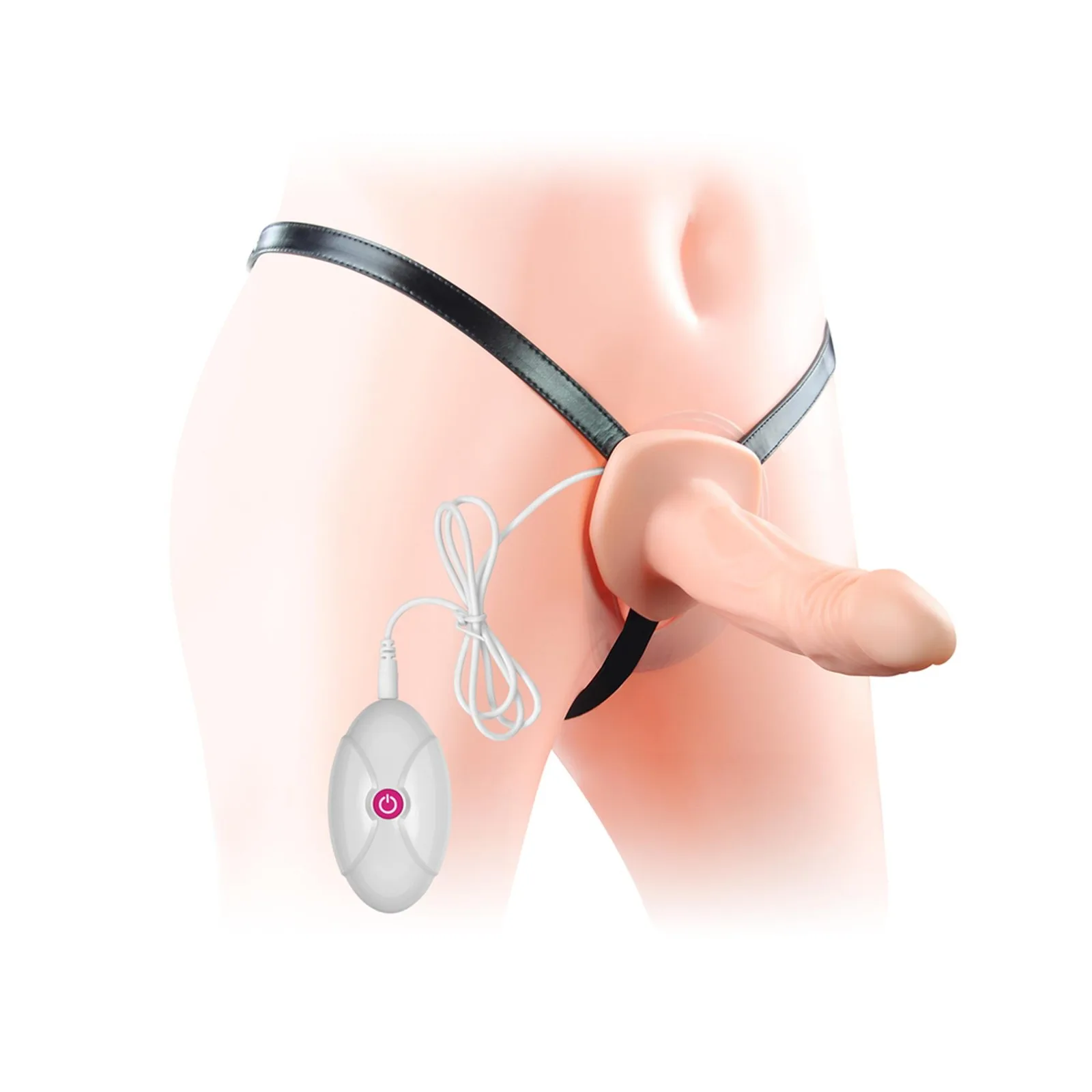 Lovetoy Vibrating Hollow Strap On 6.5 Inch – Unisex Penis Extender Sleeve