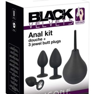 Black Velvets Anal Kit — Douche and 3 Plugs Set